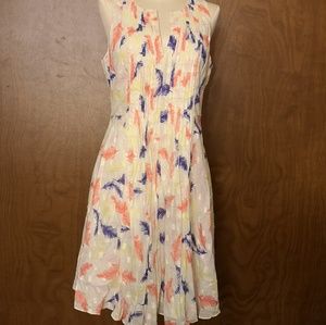 CeCe feather print cotton dress size 4
